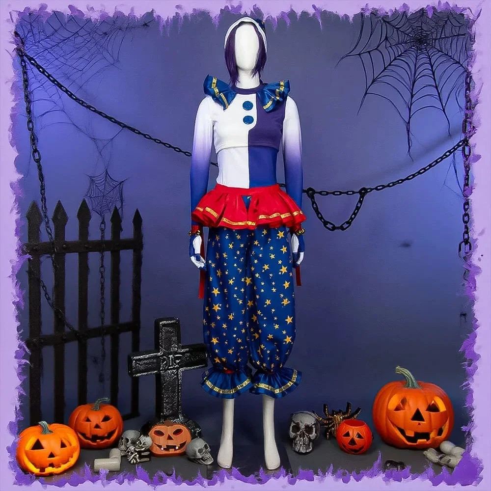 Security Vulnerability Moon Falling Clown Moondrop Complete Set Anime Cosplay Costume Halloween Roleplay Festival Themed Themed