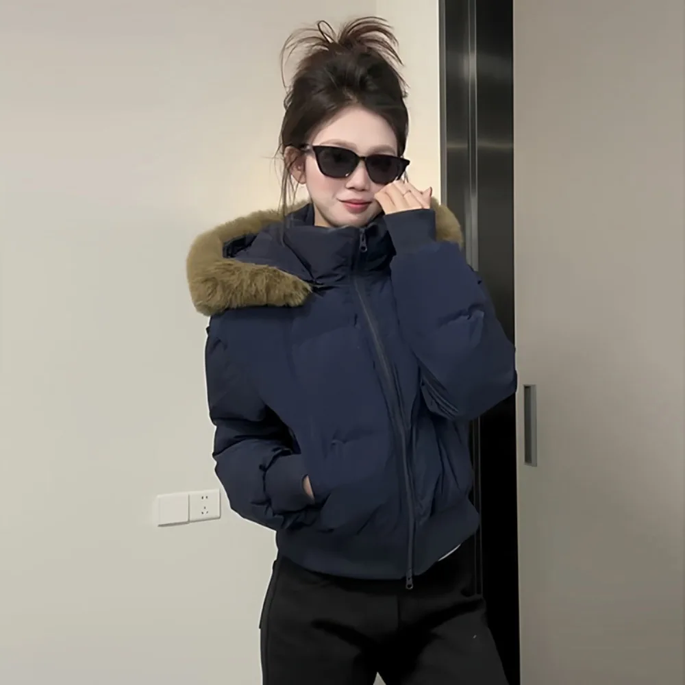 New Women's Winter Edition Jacket Coat Women Clothes Korean Style Retro Plush Hooded Jacket Chaquetas Y2k American-style Fashion