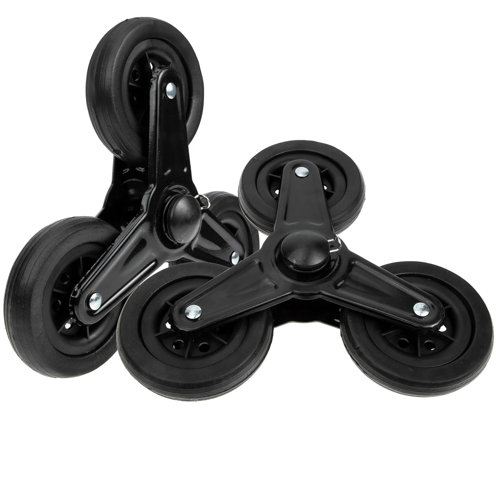 Stair Climbing Triangle Wheel Set Heavy Duty Casters for Shopping Cart Iron Frame Trolley Accessories Easy Install