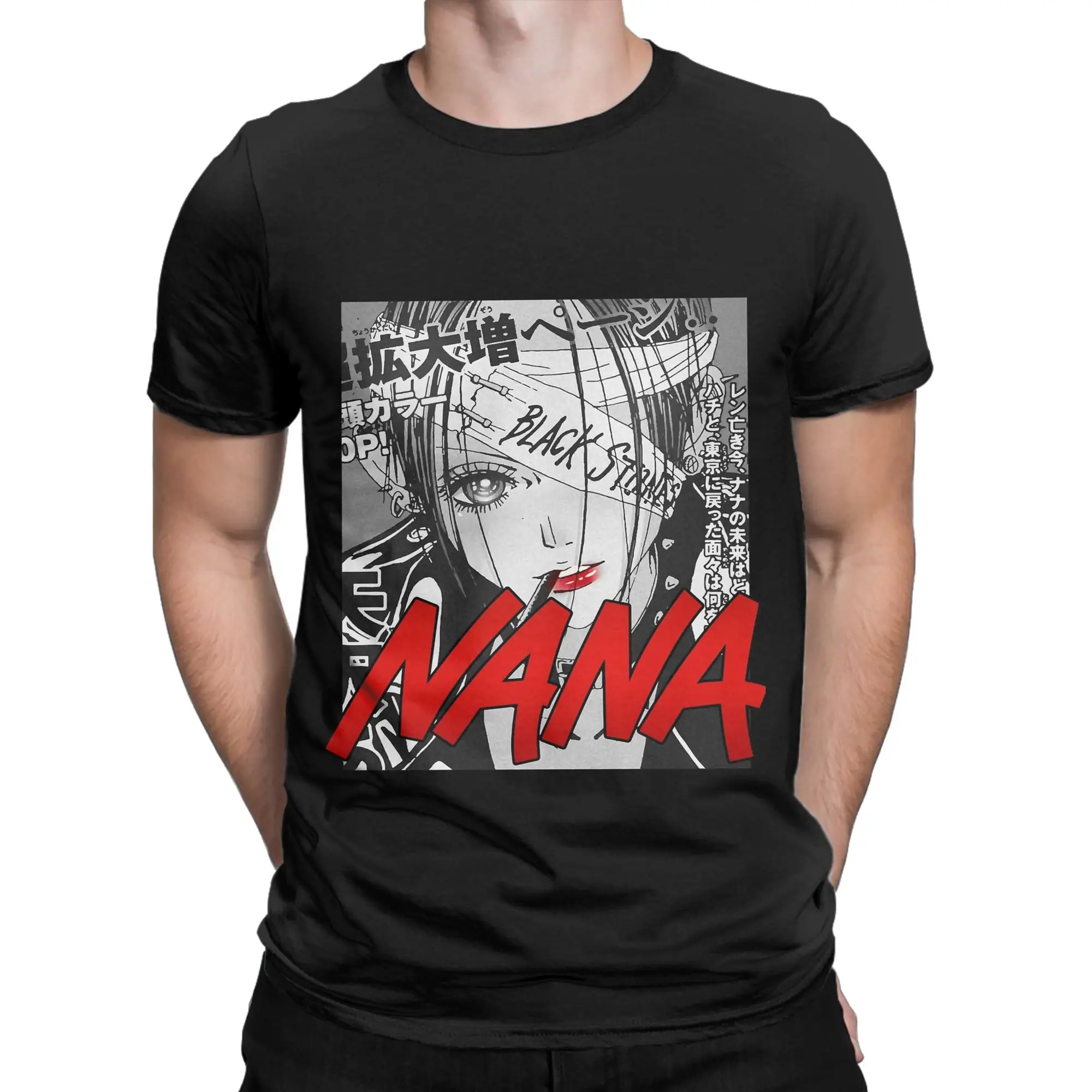 NANA Anime Nana Osaki Black Stones Band Trapnest Novelty Graphic 100% Cotton T-Shirt NANA Tops Tees For Men