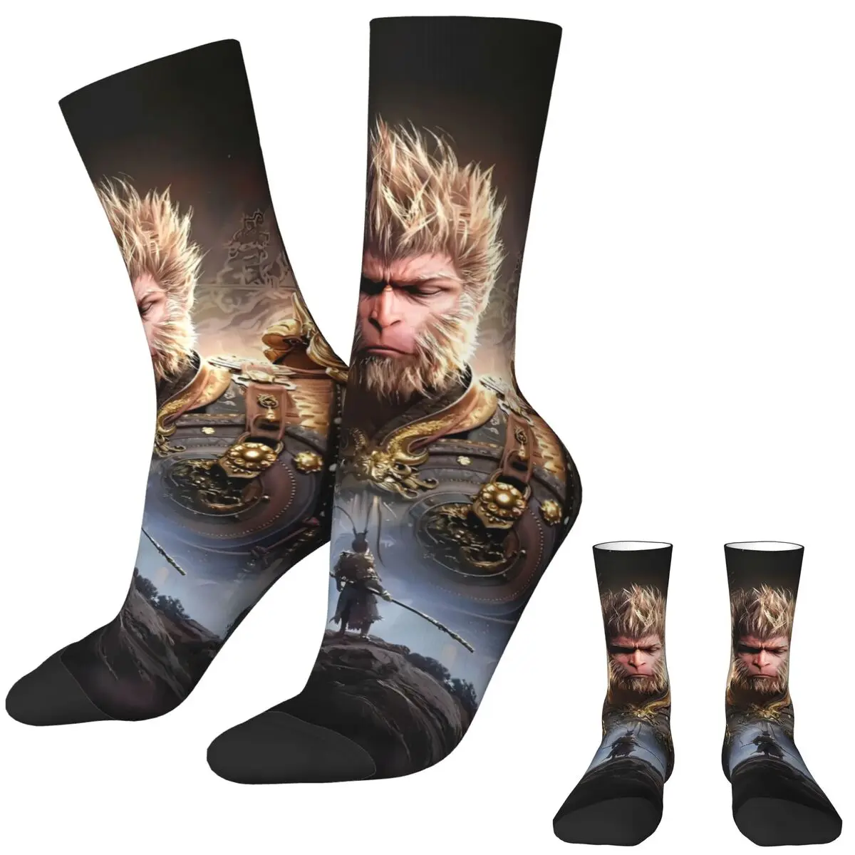 Black Myth Wukong Printing Stockings Design Harajuku Socks Winter Anti-Slip Socks Men Outdoor Comfortable Socks