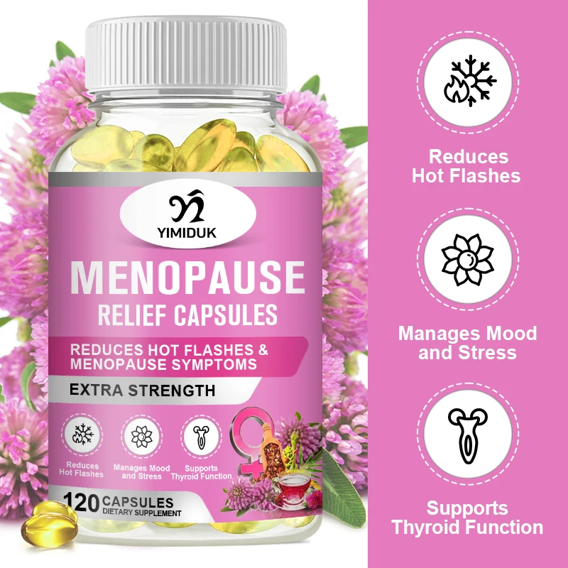 Menopause Capsules,  - Women Natural Menopause Relief for Hot Flashes Night Sweats Mood Swings and Hormone Balance