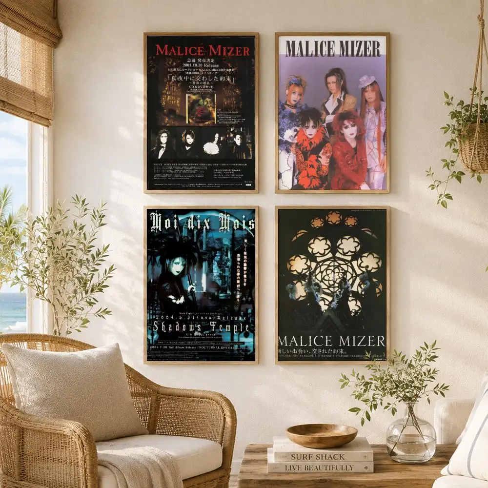 Visual Kei Band M-Malice Mizer Poster Versatile HD Waterproof Wall Art Self-Adhesive Decor for Any Space Ideal Gift