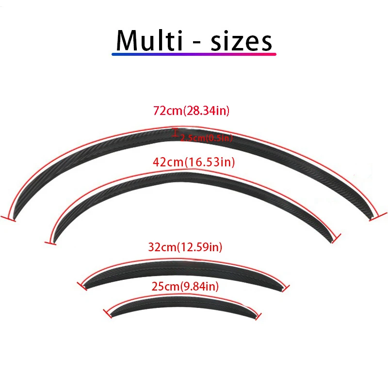 2Pc Universal Car Fender Trim Strip Curved Anti-Scratch Wheels Lip Strip Eyebrow Mudguard Lip Protector Cover Guard Accessories
