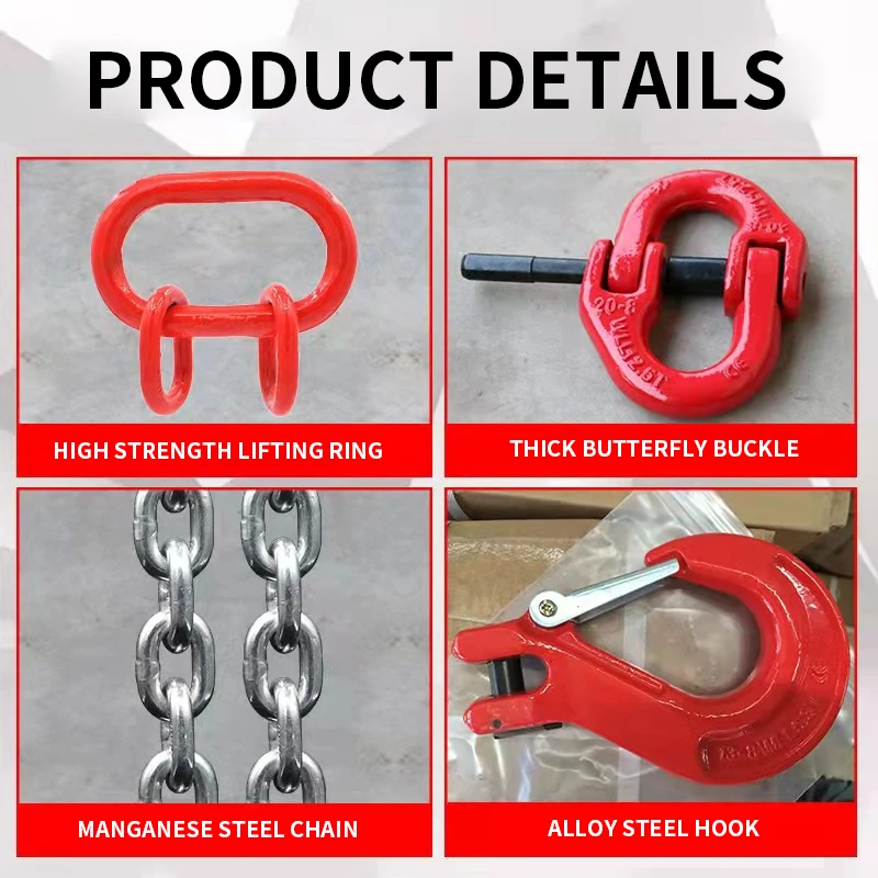3T 2M 4 sztuk łańcuszek z haczykiem wciągnik Rantai Blok Penarik Blok Jatuh wciągnik łańcuchowy narzędzia ręczne Mengangkat Rantai z