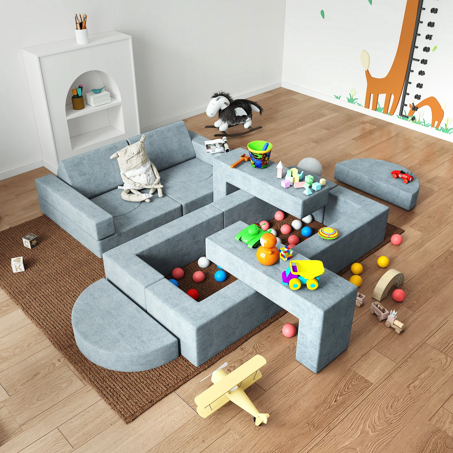 Child Sectional Sofa Furniture Inspiring Child Creativity Safety Play Gym Convertible Kids Foam Play Sofa Modular Foam