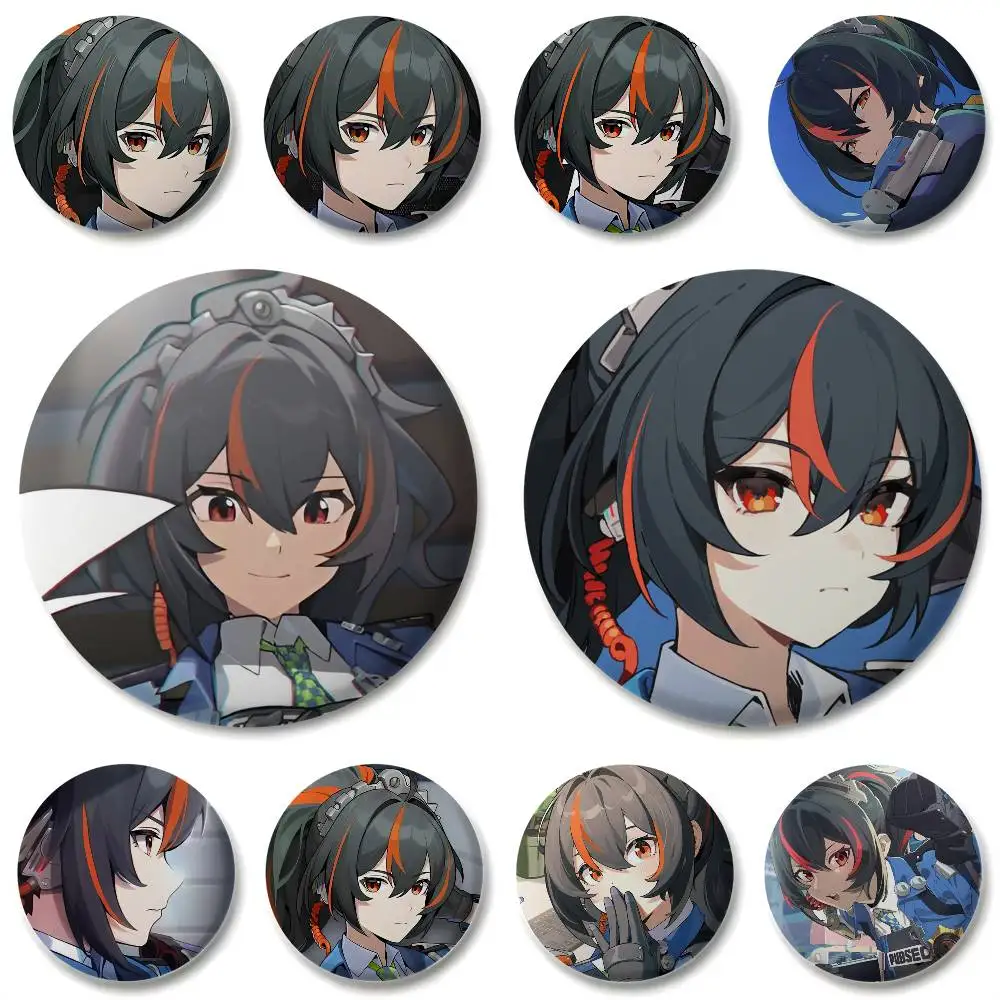 

Zhu Yuan Zenless Zone Zero Badges Round Exquisite Badge Brooches Creative Pins For Clothes Hat Backpack Gift Accessories