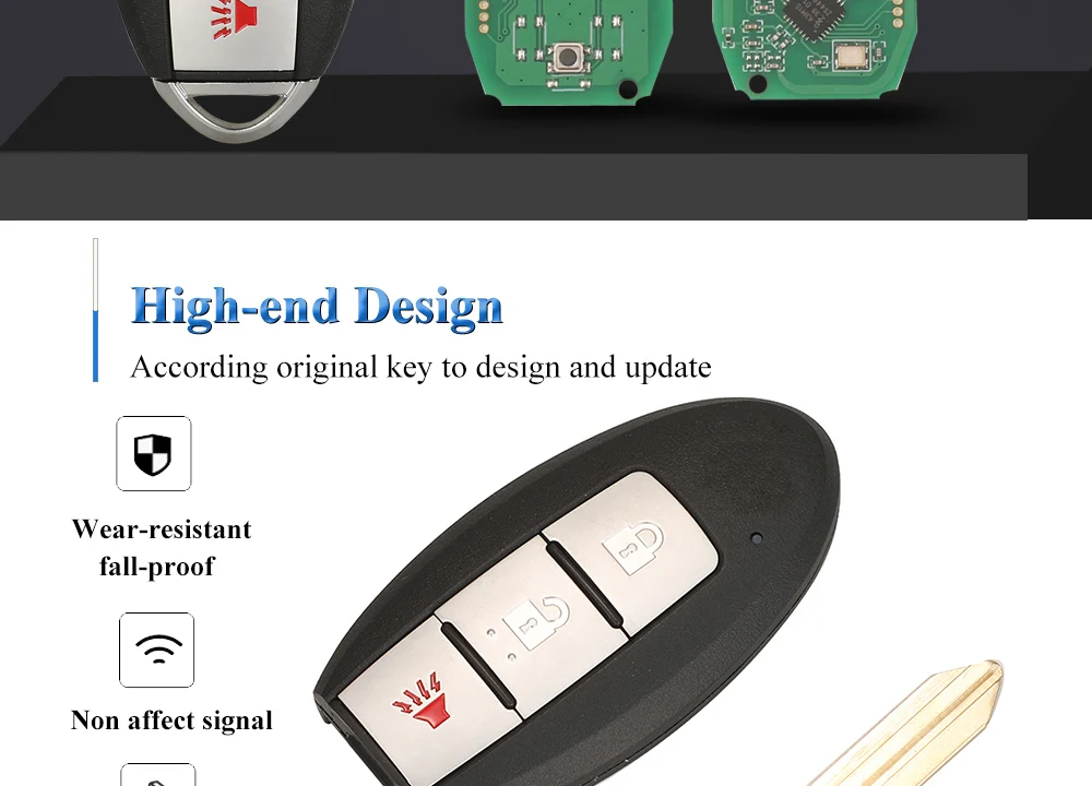 jingyuqin S 180144502 Smart Auto Schlüssel Für Nissan Kicks S Rogue Sport 2018 2019 + Proximity Fob 433Mhz Chip 4A 285E3-5RA0A KR5TXN1 – Detail 3
