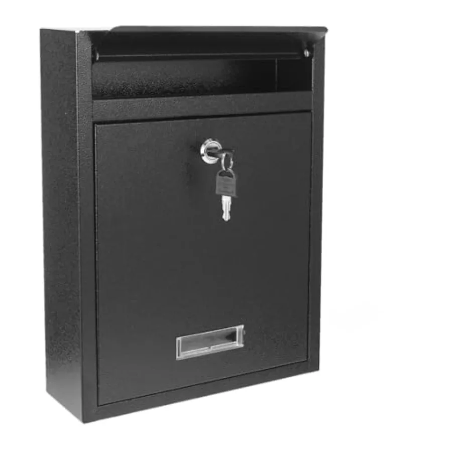 

Locking Steel Mailbox, Wall Mounted - Post Office Box, Extra Large Space Secure, Comes with 2 Keys 3 Sets 0-9 Numbers - Dimensi