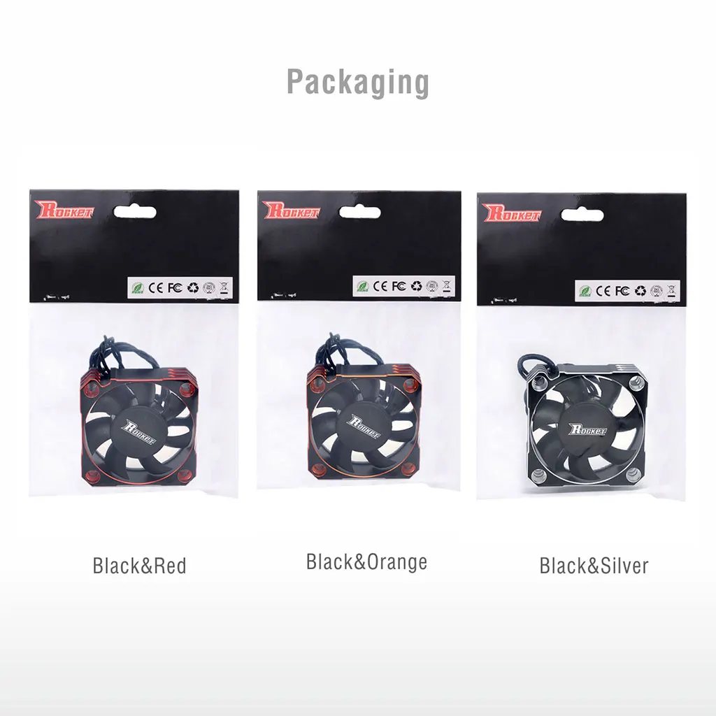 2 Stück SURPASS Rocket Kühlventilator 25mm 30mm 35mm 40mm 50mm Metall-Motorlüfter Wärmeableitungsventilatoren Abdeckung für 1/8 1/10 RC Auto Motor – Detail 40