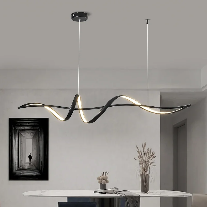 Modern Led Pendant Lights For Dining Room Kitchen Room Bar Cord Indoor Hanging Pendant Lamps Matte Black Lighting Light