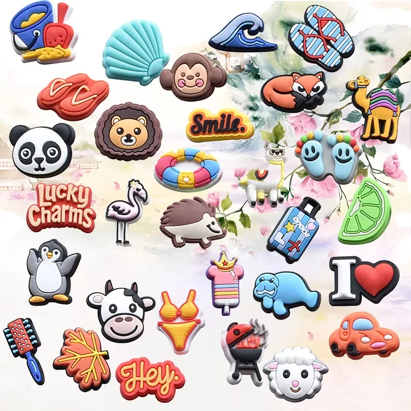 Shoe Charms for Crocs Accessories Shells Animals Shoes Charm for Croc Decorations Pins Men Accessory Jeans Woman Clogs Clips