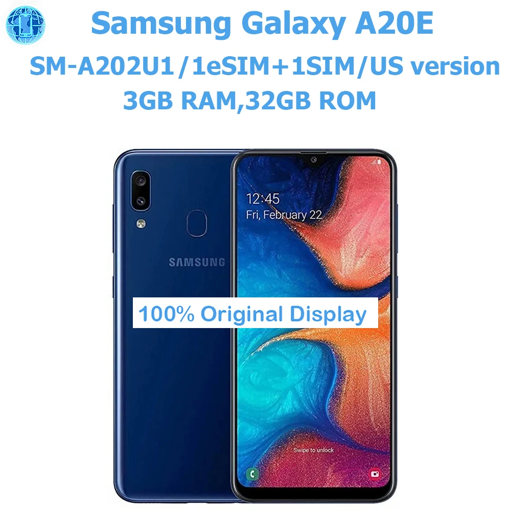 Samsung Galaxy A20e Intelligent Android Phone 5.8-inch 3000mAh 720x1560 Global Version 2SIMSamsung Smartphone NFC OriginalUnlock