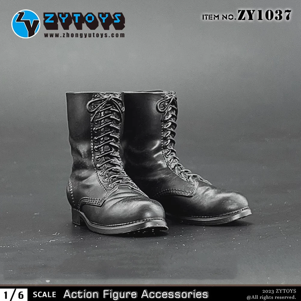 

1/6 ZYTOYS ZY1037 WWII Series Black Hollow Shoe Boots For 12" Action Figure Doll Collectable