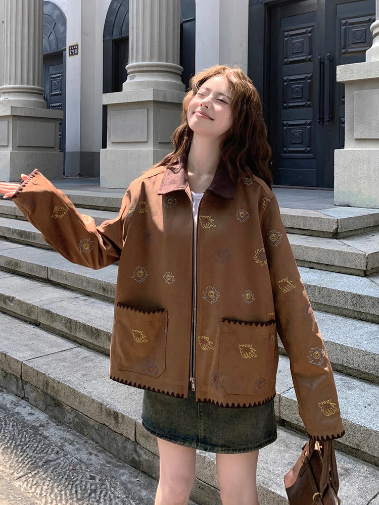 faionable-couleur-blo-imprime-col-jaet-femmes-debut-automne-americain-retro-design-sens-haut-respirant-coupe-ample-ort-manteau