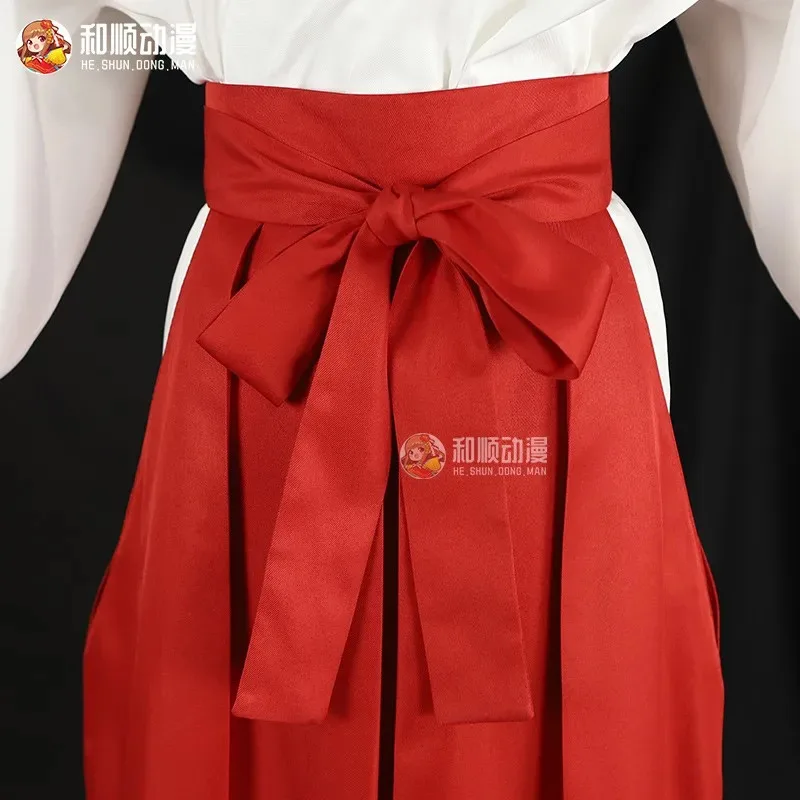 애니메이션 The Elusive Samurai Ayako 코스프레 흰색 탑 레드 드레스와 헤어밴드 여성 할로윈 파티 롤플레잉 의상;8,k'5;h.