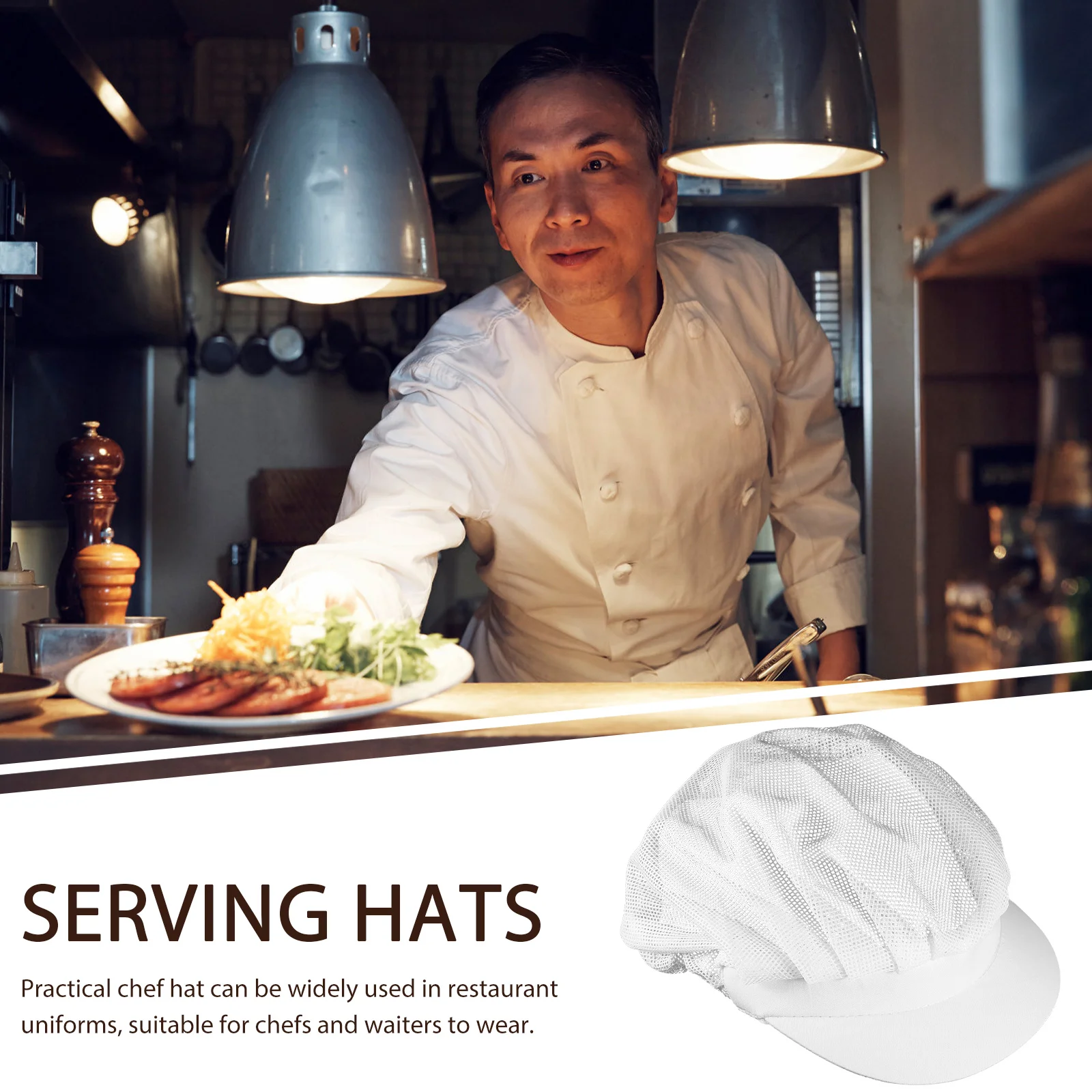 Kitchen Working Hats Chef Mesh Cap Breathable Restaurant Cook Men and Women Decorative