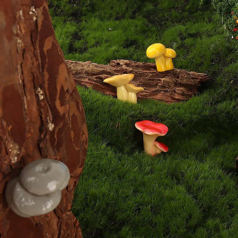 Moos-Mikrolandschaft Kreative Simulation Dschungel-Pilz-Bonsai Gartenarbeit DIY Landschaftsdekoration Zubehör Kleine Ornamente – Detail 2