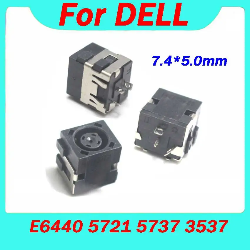 1-3Pcs For Dell E6440 5721 5737 3537  7.4*5.0mm 3Pin DC Power jack Tablet Notebook Charging  Connector Repair  Socket