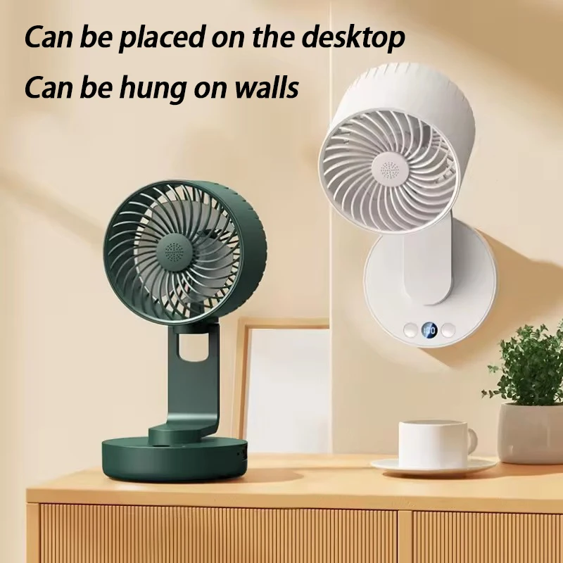 Xiaomi USB Foldable Fan 4 Speeds Battery Operated Oscillating Fan for Bedroom LED Lighting with Timer Electric Air Cooling Fan