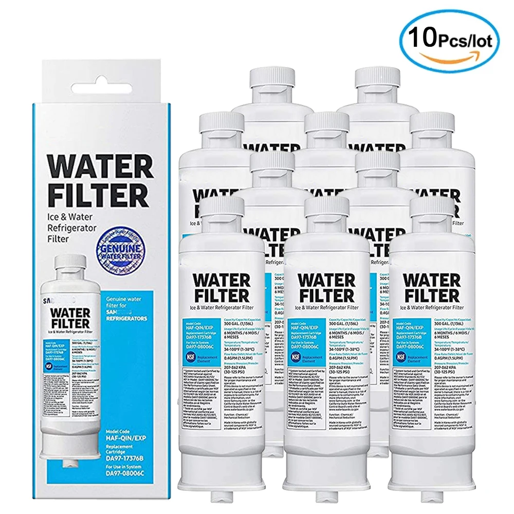 

Replacement for DA97-17376B Water Filter, NSF 42 Compatible with Samsung HAF-QIN, DA97-08006C, RF23M8070SG, (10 Packs)