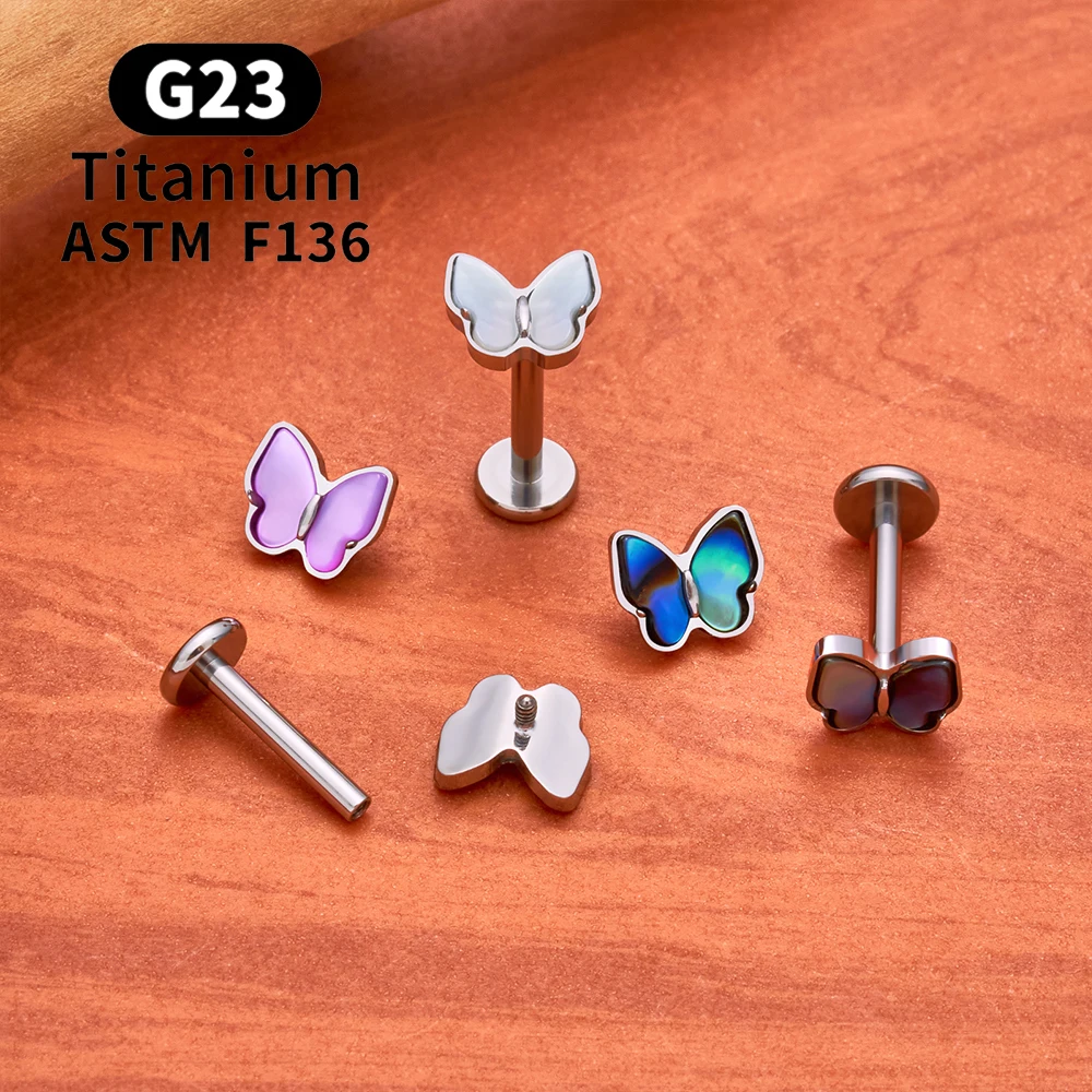 Pendiente de mariposa de titan - Zoor Body Jewelry reseña y precio