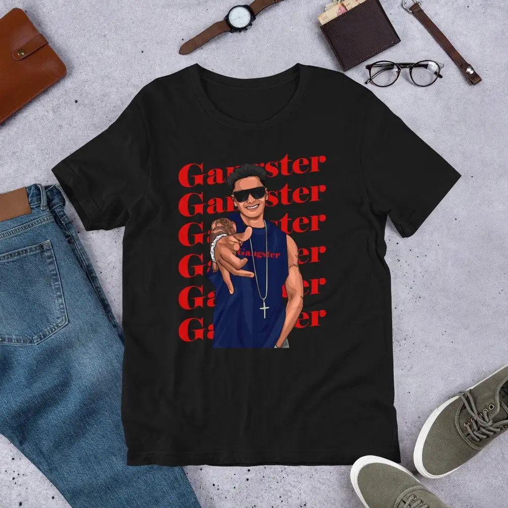 Gangster DJ Pauly D T Shirt with Shades and Chain Jersey Shore