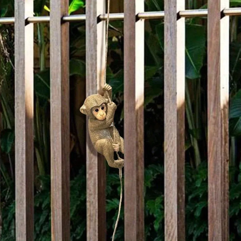 

Cross border New Product Statue Pendant Spring Garden Animal Hanging Monkey Baby Climbing Tree Resin Crafts Statue Decoration