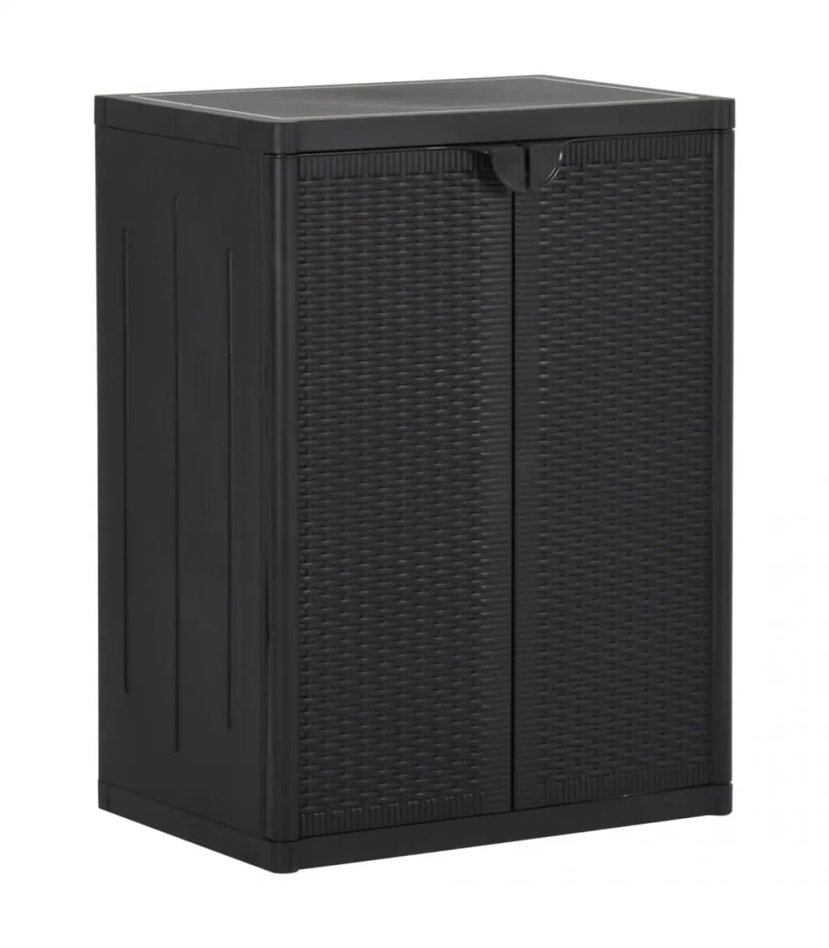 Lockers and storage cabinets garden storage cabinet PP rattan black 65x45x88 cm