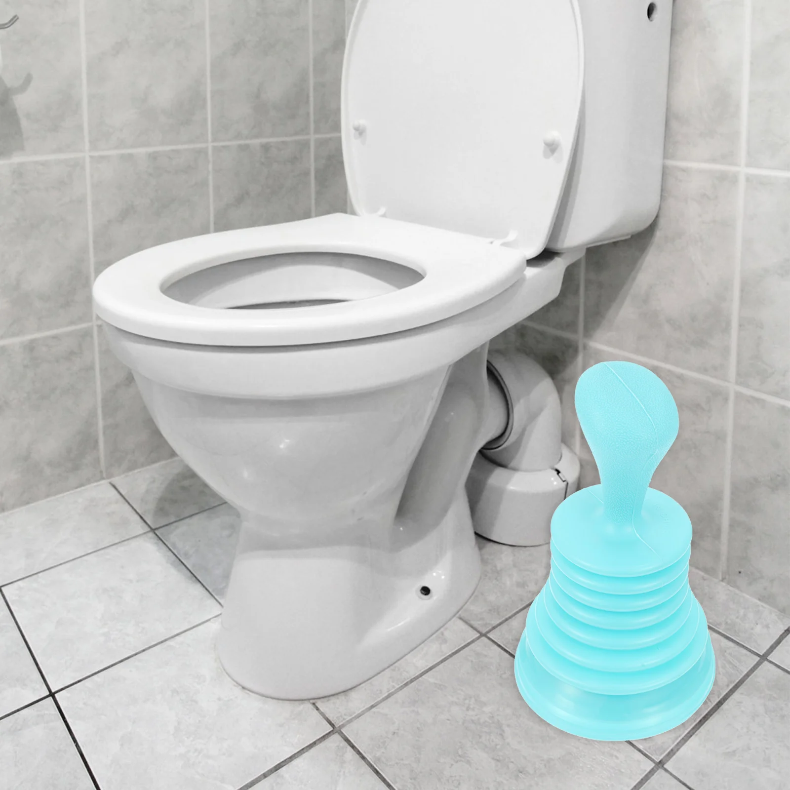 

Blue Toilet Plunger 17x105cm Multi-Layer Suction for Bathtubs Showers Sinks Unblock Drain Pipe Kitchen Bathroom Tool