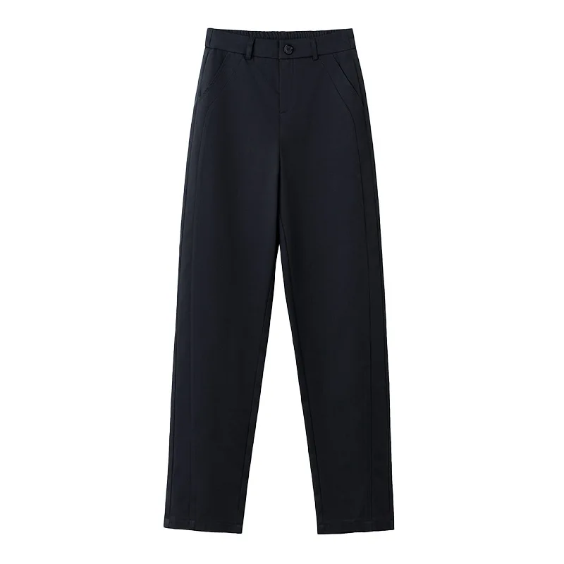 سروال حريم منجل للنساء، بدلة تنحيف فضفاضة للربيع والخريف، سروال كاجوال مكون من تسع نقاط مستقيمة الساق #5