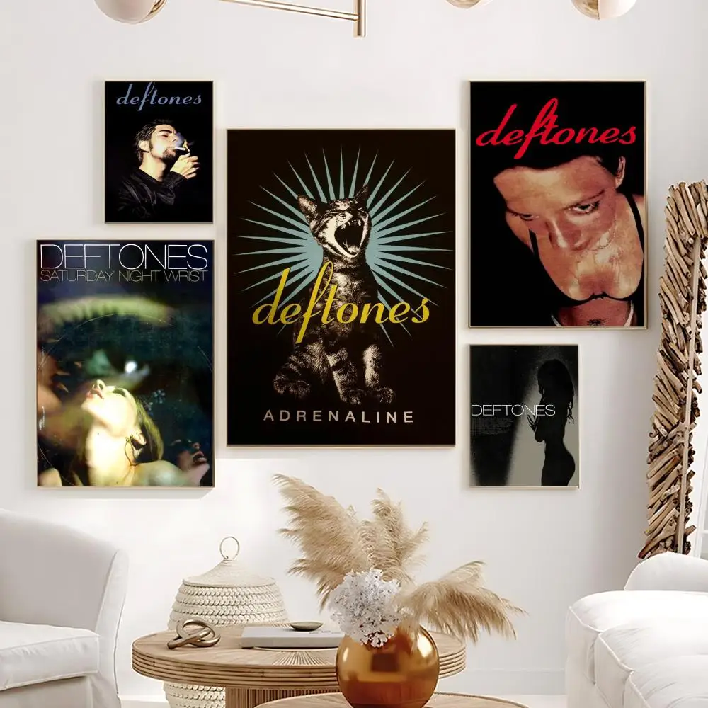 Band D-Deftones Poster HD Self-Adhesive Waterproof Frameless Wall Art for Home Office Dorm Bedroom Ideal Gift