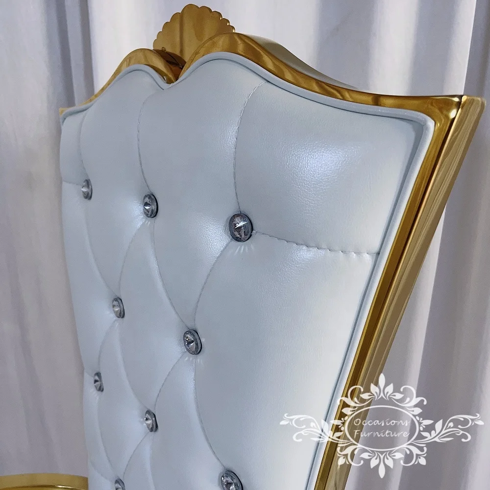 Golden Stainless Steel Wedding Arm Bride and Groom Chairs