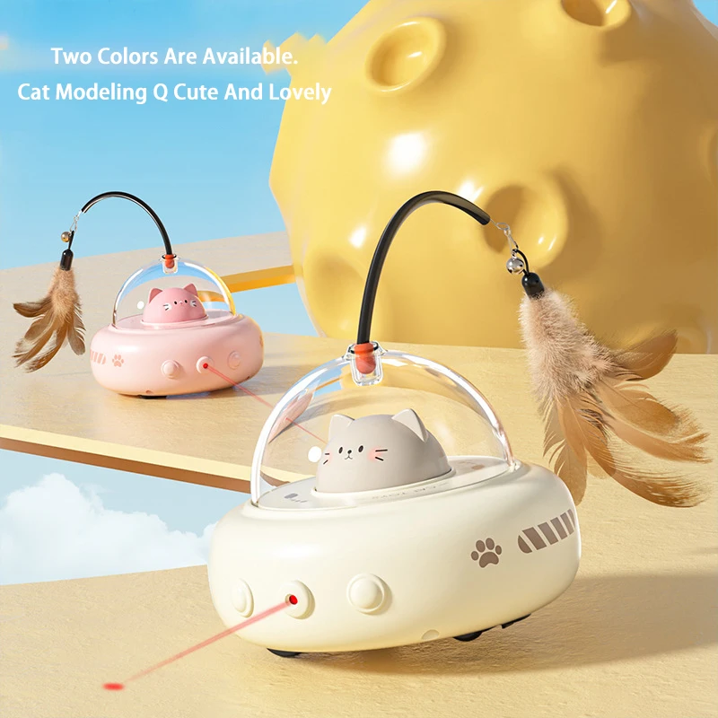 

Smart Teasing Cats Toy Self-help Boredom Electric Induction Obstacle Avoidance with Light Feather Cat Teasing Stick Pet Supplies