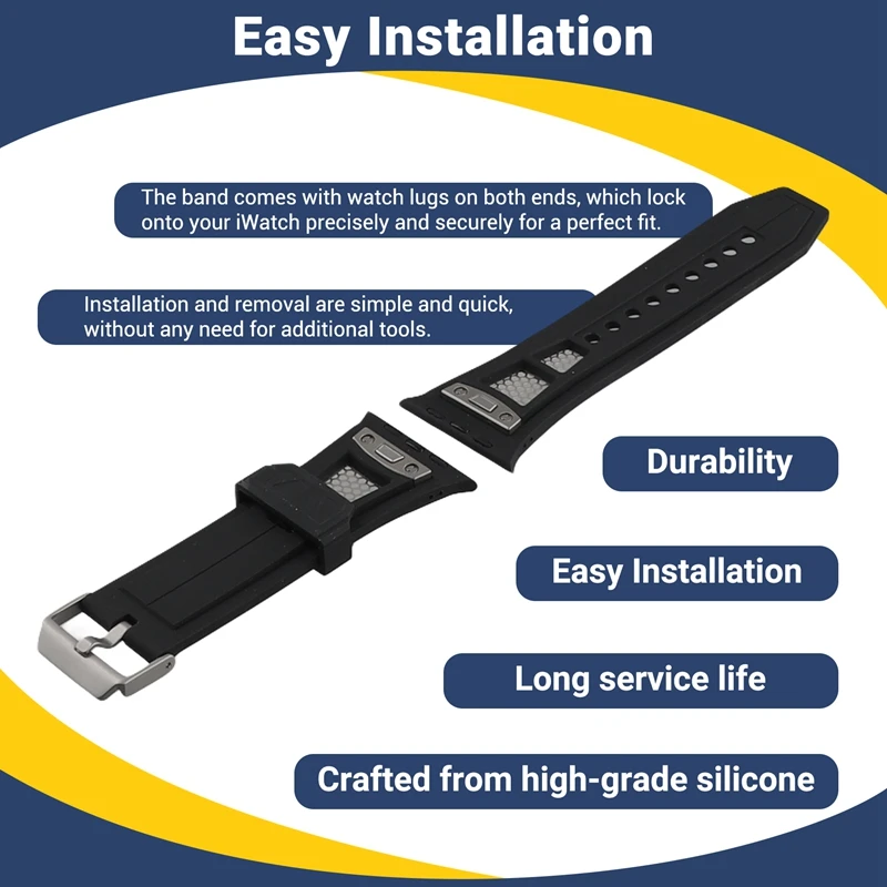 Strap For Apple Watch Band 49Mm Rubber Sport Bracelet Wristband Replacement Accessories