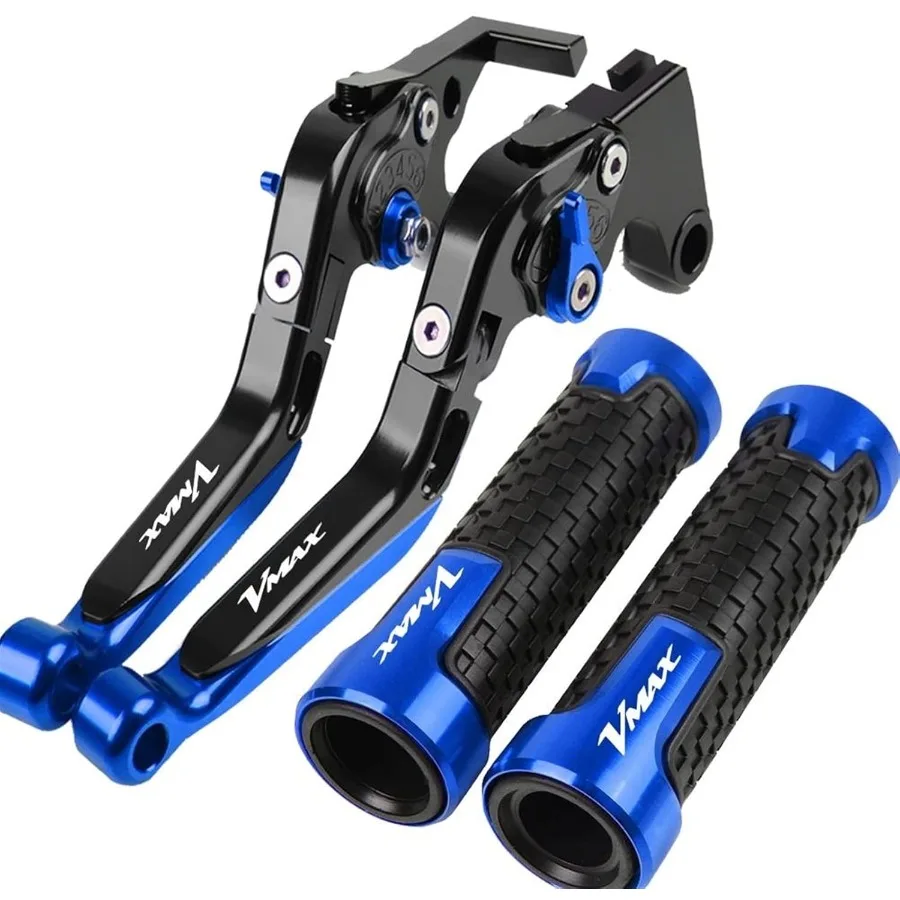 

Adjustable Folding Brake and Clutch Levers for Yamaha VMAX 1200 1985-2008 Motorcycle with CNC Machined Handlebar Grips and Cust
