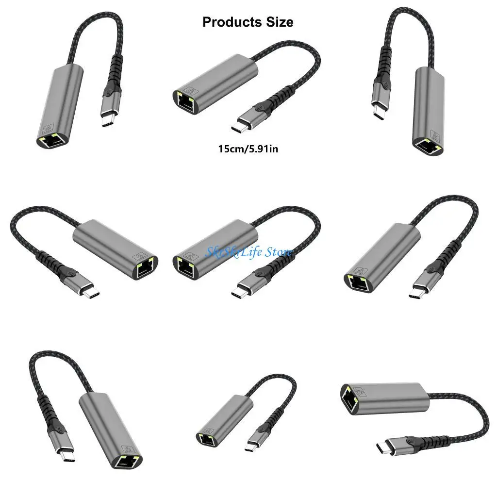 

E65E USB3.0 Ethernet Adapter 1000Mbps USB to RJ45 Hub for Laptop Desktops Ethernet Lan networking Card Adapter