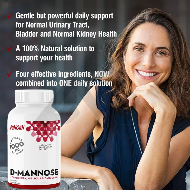 

D-mannose Capsules Containing Cranberries -60 Capsules - Kidney and Urinary Tract Health Containing Hibiscus and Dandelion