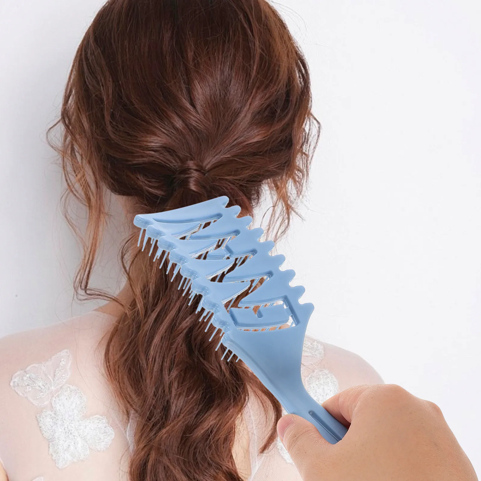 

2pcs Styling Comb Multifunctional Squeezer Precision Tail Cpu Material Dandruff Removal Detangling Tool Wide Tooth Curly Hair