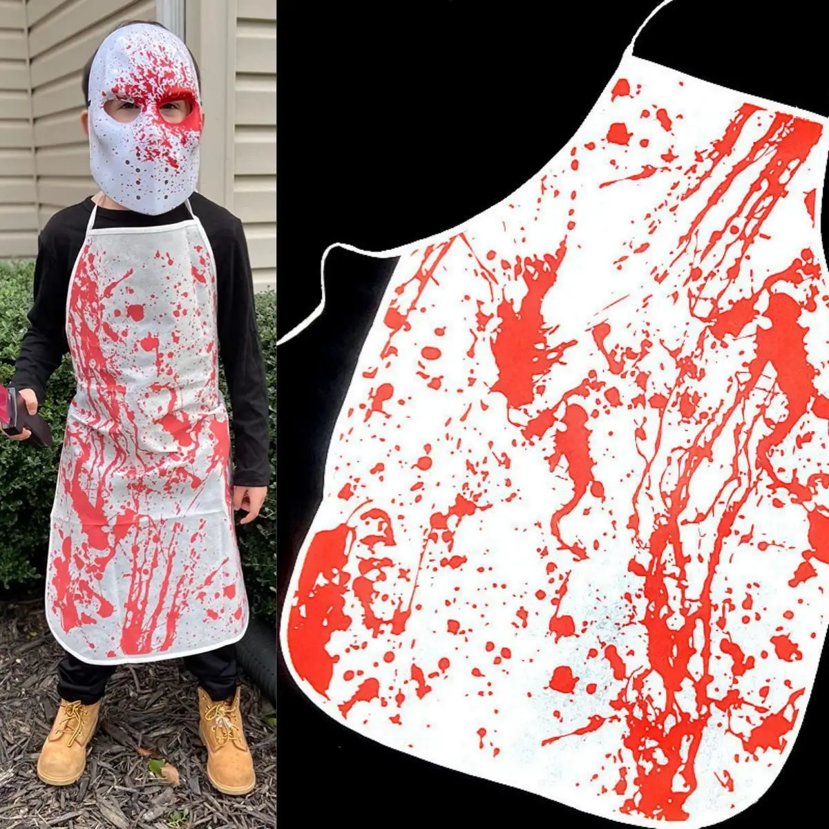 Halloween Scary Bloody Apron Ghost House Bloody Butcher Role Play Apron Halloween Theme Party Decor Props Blood Splattered Apron