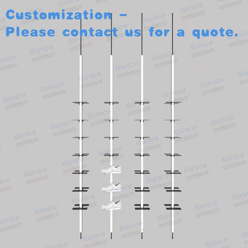 

Custom.Kainice Металлическая вертикальная полка для обуви из нержавеющей стали Компактная настенная конструкция с портативным органайзером для хранения