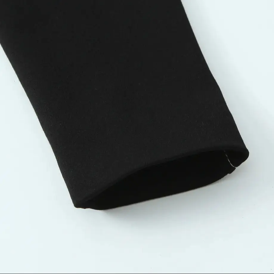 سترة كلاسيكية أنيقة سوداء للمكتب للسيدات واحدة الصدر للخريف سترة نسائية جديدة غير رسمية بسيطة برقبة دائرية وأكمام طويلة