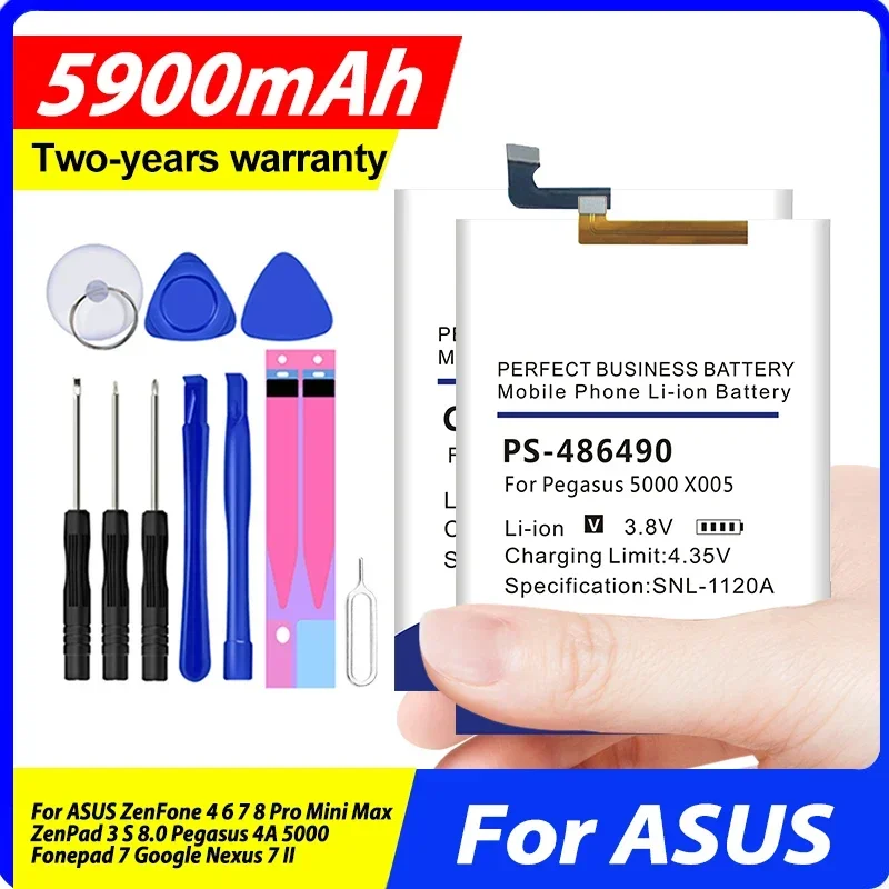 Battery For ASUS ZenFone 4 6 7 8 Pro Mini Max ZenPad 3 S 8.0 Pegasus 4A 5000 Fonepad 7 Google Nexus 7 II Renewal Batteries