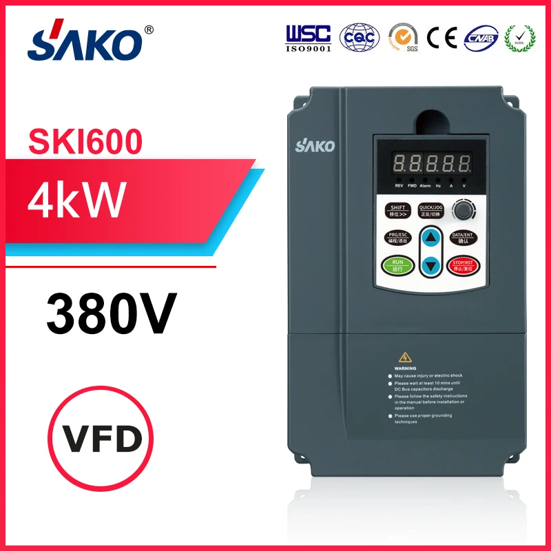 Sako SKI600 380V 4KW VFD Variable Frequency Drive Converter for Motor Speed Control Inverter