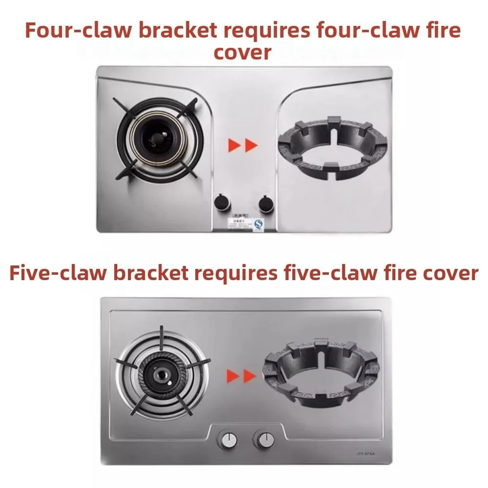 High Quality Black Gas Stove Bracket Cast Iron Anti Slip Fire Gathering Support Windshield Sturdy Stovetop Stand Cooking