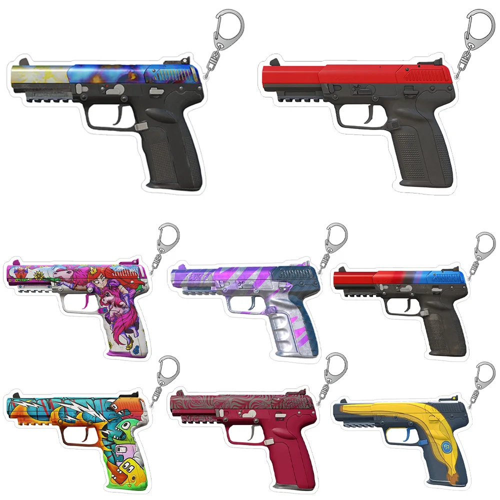 Lucky Seven Store CS2 GO Five-SeveN Candy Apple Fall Hazard Fowl Play Fairy Tale Kami Hot Shot colgante de acrílico para llavero