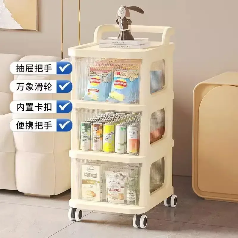 trolley snacks storage rack drawer floor removable rack bedroom baby products toy storage cabinet