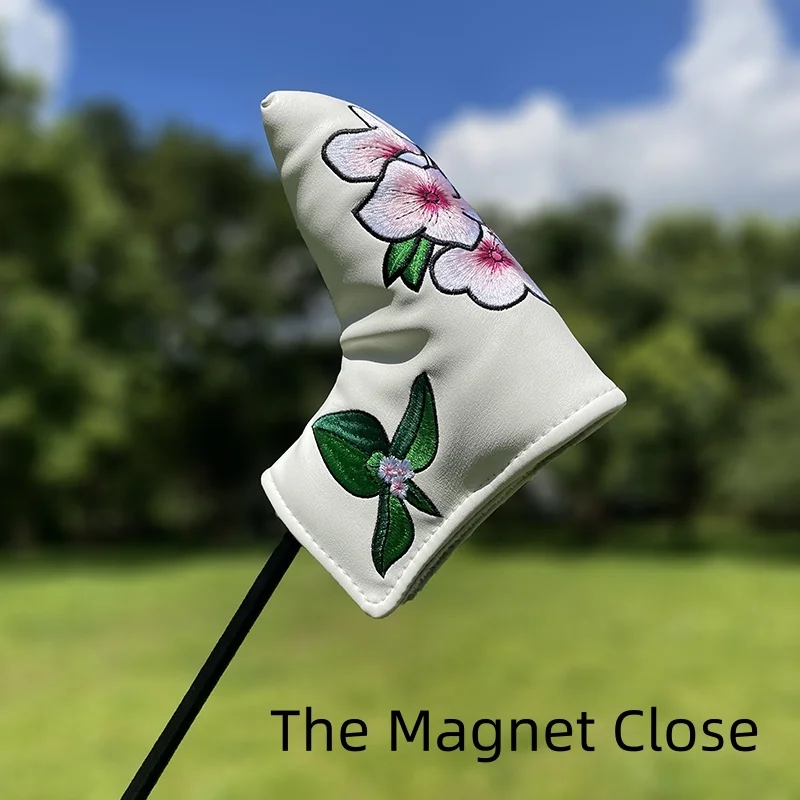 Embroidery Golf Club #1 #3 #5 Wood Head covers Driver Fairway Woods Cover PU Leather Head Covers Golf Putter Cover Flowers