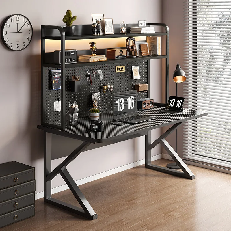 Computer desk Desktop with hole board Desk bookshelf Integrated table Bedroom Home office workbench