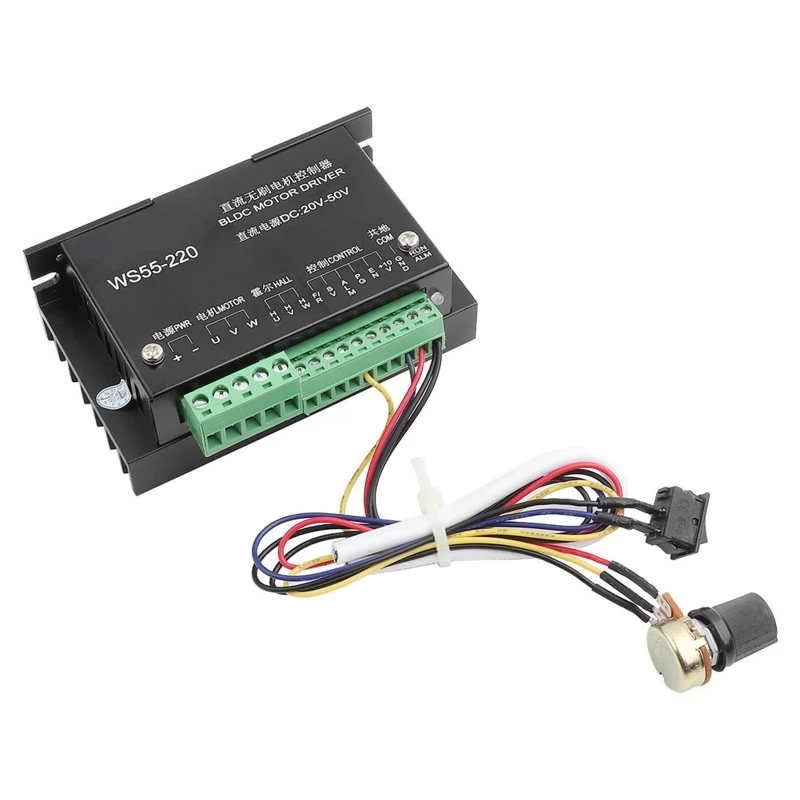 

WS55-220 DC 48V 500W CNC Motor Driver Controller BLDC Motor Driver Controller Step Motor Driver 20-50 VDC Electrical Power Tool